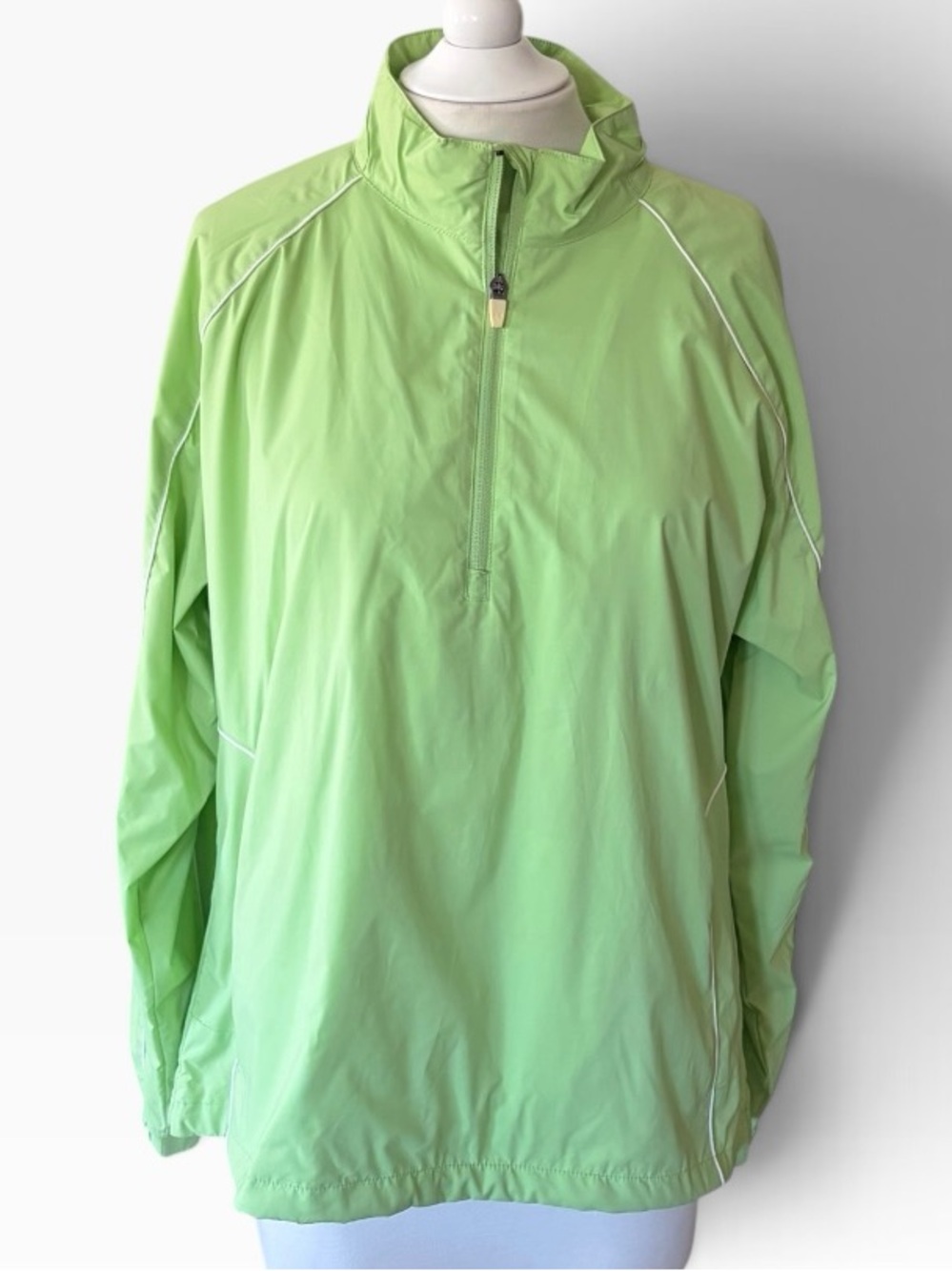 Under Armour Line Green lightweight quarter-zip pullover windbreaker size XL